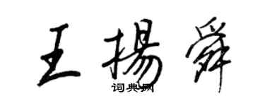 王正良王揚舜行書個性簽名怎么寫