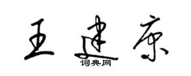 梁錦英王建康草書個性簽名怎么寫