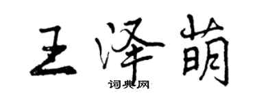 曾慶福王澤萌行書個性簽名怎么寫