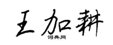 王正良王加耕行書個性簽名怎么寫