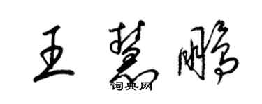 梁錦英王慧鵬草書個性簽名怎么寫