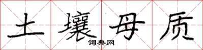 袁強土壤母質楷書怎么寫