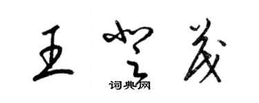 梁錦英王登茂草書個性簽名怎么寫