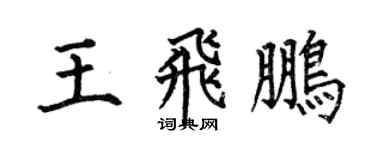何伯昌王飛鵬楷書個性簽名怎么寫