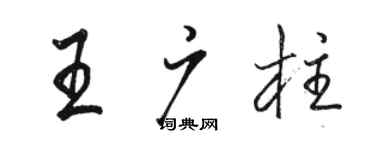 駱恆光王廣柱行書個性簽名怎么寫