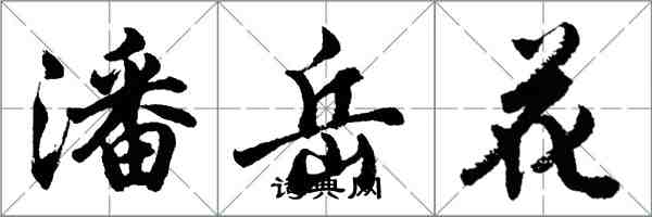 胡問遂潘岳花行書怎么寫