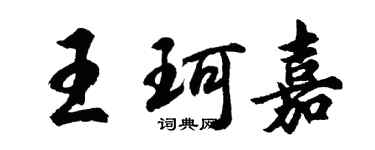 胡問遂王珂嘉行書個性簽名怎么寫