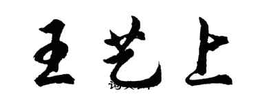 胡問遂王藝上行書個性簽名怎么寫