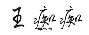 駱恆光王痴痴行書個性簽名怎么寫