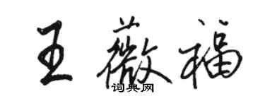 駱恆光王薇福行書個性簽名怎么寫