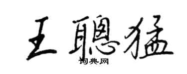 王正良王聰猛行書個性簽名怎么寫