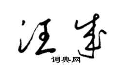梁錦英汪成草書個性簽名怎么寫