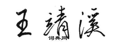 駱恆光王靖溪行書個性簽名怎么寫