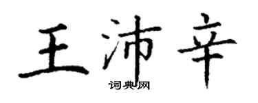 丁謙王沛辛楷書個性簽名怎么寫