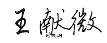 駱恆光王獻微行書個性簽名怎么寫