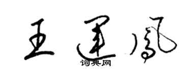 梁錦英王運鳳草書個性簽名怎么寫