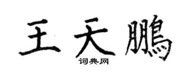 何伯昌王天鵬楷書個性簽名怎么寫