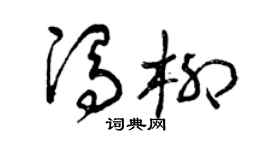 曾慶福馮柳草書個性簽名怎么寫