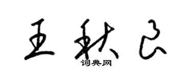 梁錦英王秋良草書個性簽名怎么寫