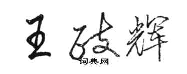 駱恆光王政輝行書個性簽名怎么寫