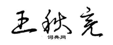 曾慶福王秋亮草書個性簽名怎么寫