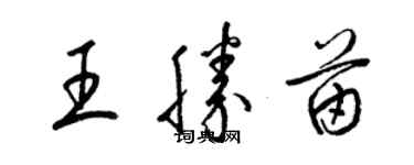 梁錦英王勝苗草書個性簽名怎么寫