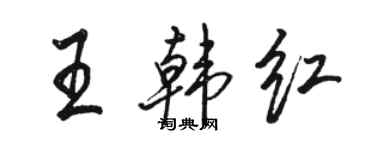 駱恆光王韓紅行書個性簽名怎么寫