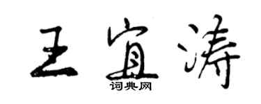 曾慶福王宜濤行書個性簽名怎么寫