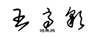 朱錫榮王高彩草書個性簽名怎么寫