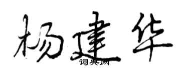 曾慶福楊建華行書個性簽名怎么寫