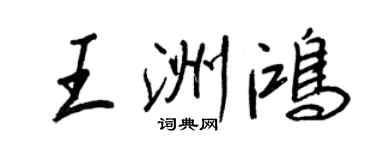 王正良王洲鴻行書個性簽名怎么寫