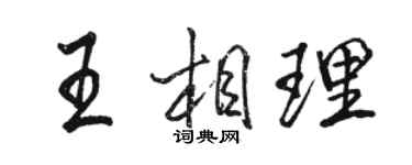 駱恆光王相理行書個性簽名怎么寫