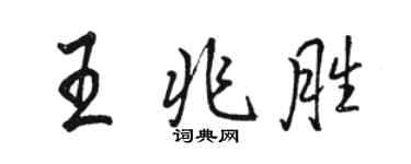 駱恆光王兆勝行書個性簽名怎么寫