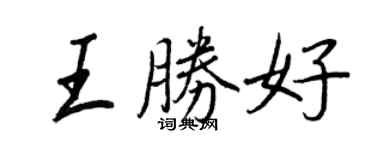 王正良王勝好行書個性簽名怎么寫