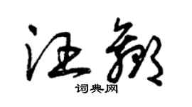 曾慶福汪贏草書個性簽名怎么寫