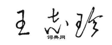 駱恆光王志珍草書個性簽名怎么寫