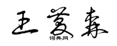 曾慶福王慶森草書個性簽名怎么寫