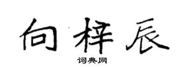 袁強向梓辰楷書個性簽名怎么寫