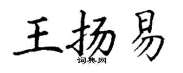 丁謙王揚易楷書個性簽名怎么寫