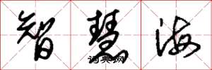 朱錫榮智慧海草書怎么寫