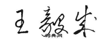 駱恆光王毅成草書個性簽名怎么寫