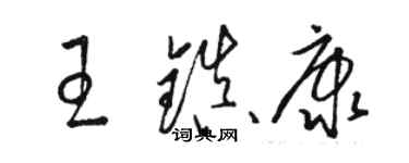 駱恆光王鎮康草書個性簽名怎么寫