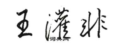 駱恆光王灌非行書個性簽名怎么寫