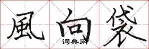 駱恆光風向袋楷書怎么寫
