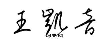 梁錦英王凱音草書個性簽名怎么寫