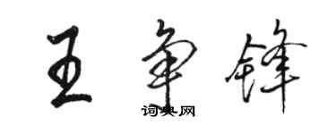 駱恆光王爭鋒行書個性簽名怎么寫