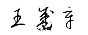 梁錦英王盛辛草書個性簽名怎么寫
