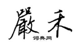 王正良嚴禾行書個性簽名怎么寫
