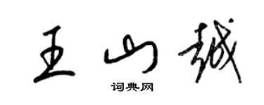 梁錦英王山越草書個性簽名怎么寫