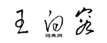 駱恆光王白容草書個性簽名怎么寫